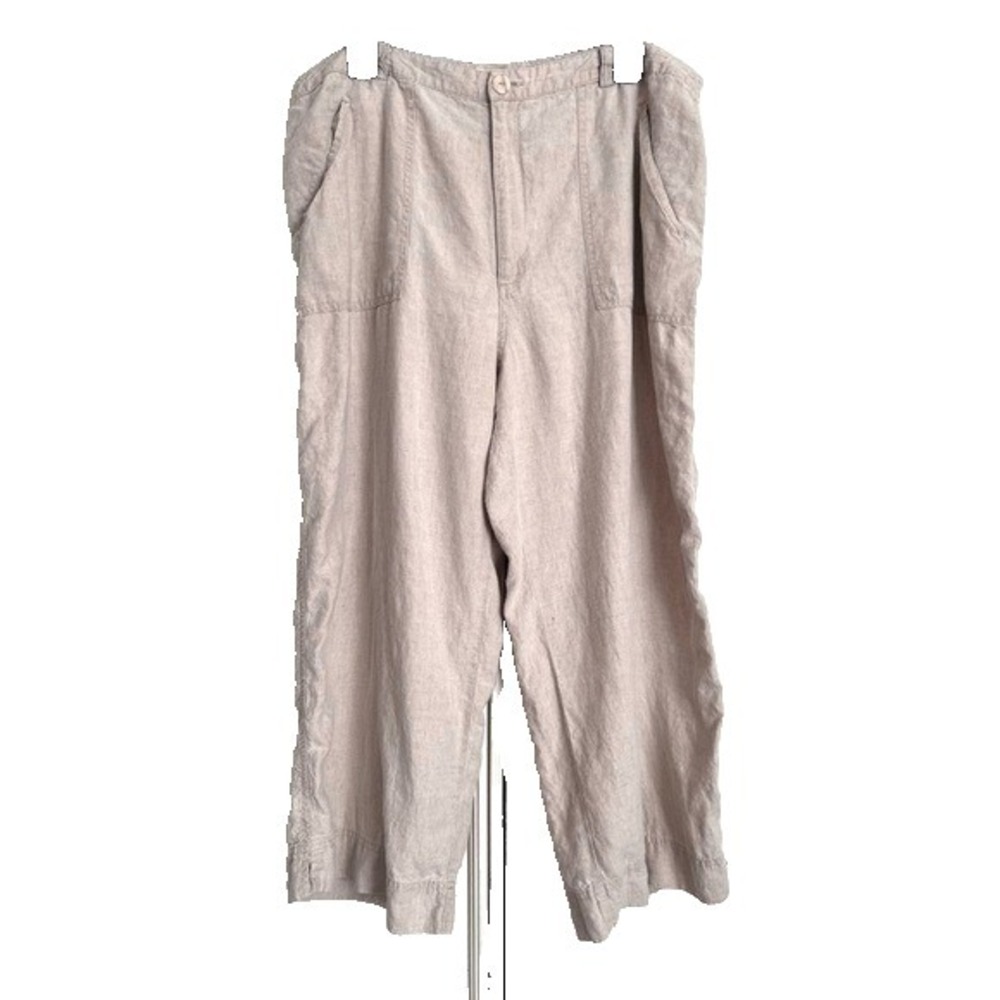 Linden Hill Wide Leg Cropped Linen Pants Womens 18 Lagenlook Resortwear Summer